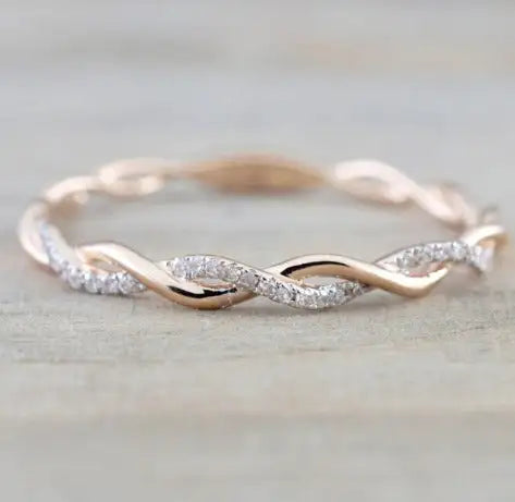 New Rose Gold Color Twist Ring