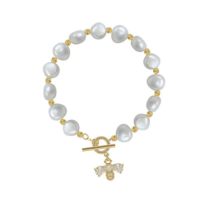 Elegant Pearl Heart Bracelet Set – Timeless Beauty & Grace