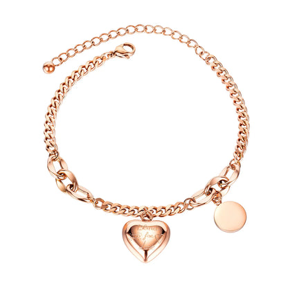 Dainty Heart Link Bracelet – Chic & Stylish