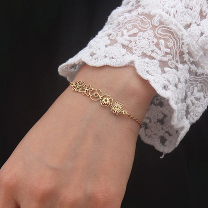 Engraved Birth Month Flower Bracelet – Thoughtful Keepsake for Loved Ones