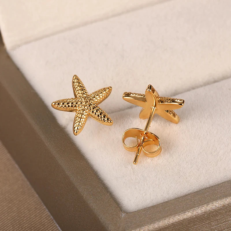 Cute Starfish Stud Earrings – Fashionable Jewelry for Women, Ideal Gift for Best Friends