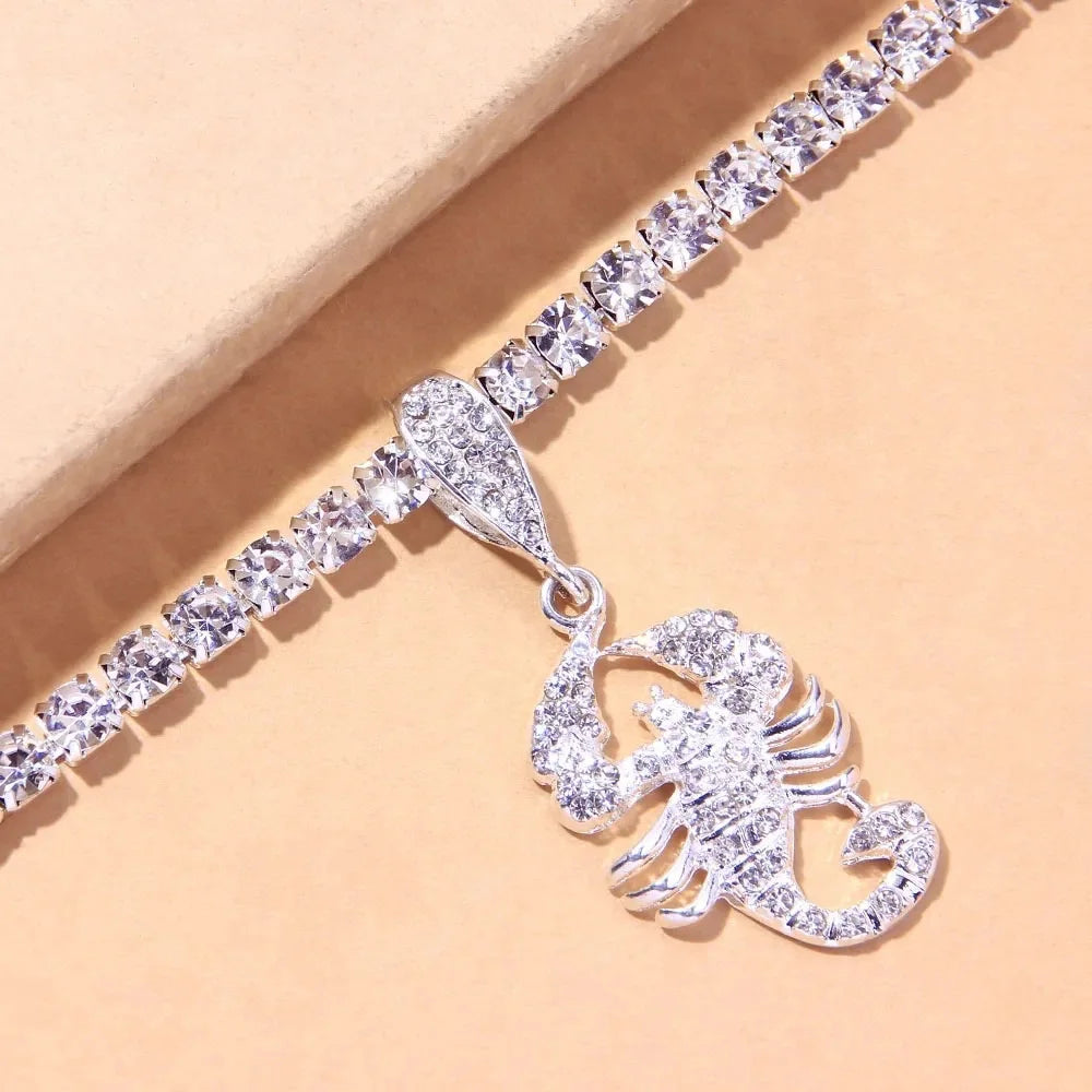 Boho Scorpion Rhinestone Anklet for Women