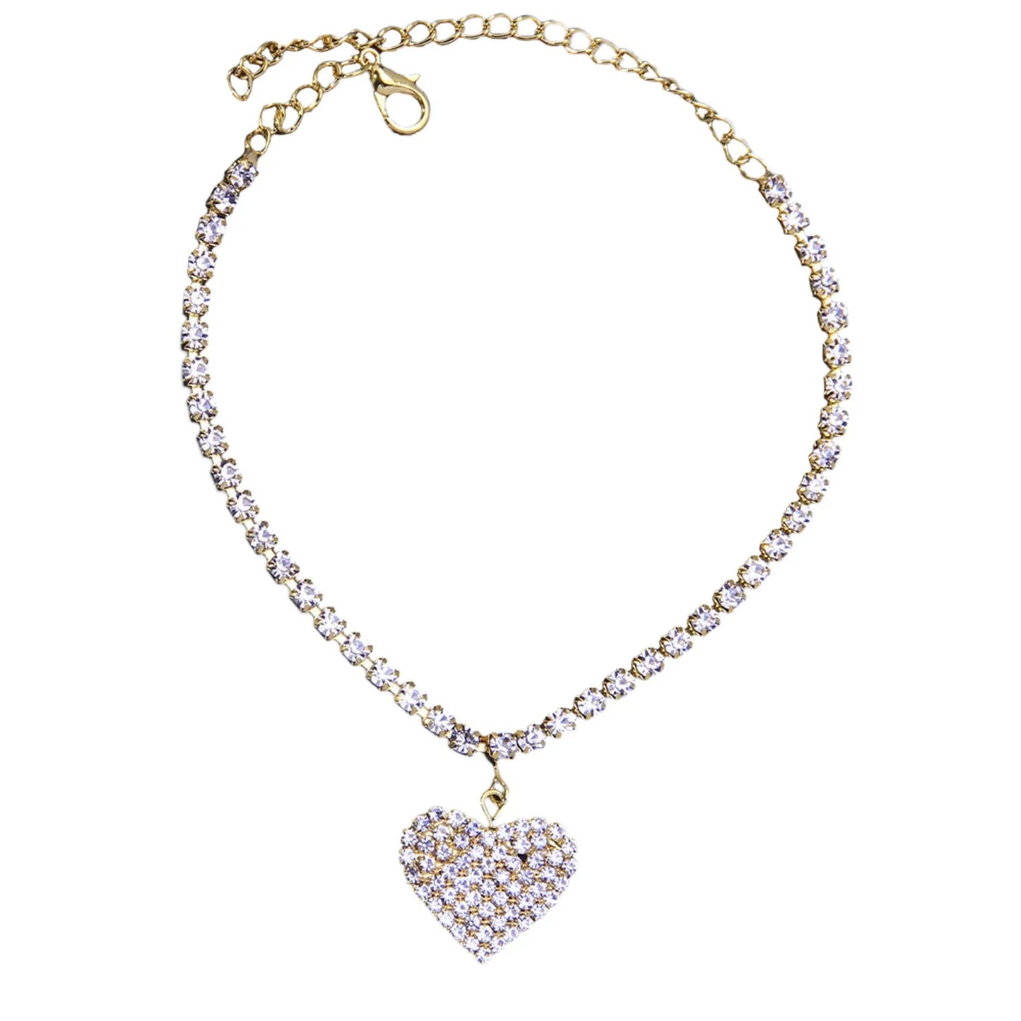 Heart Shaped Rhinestone Anklet for Women