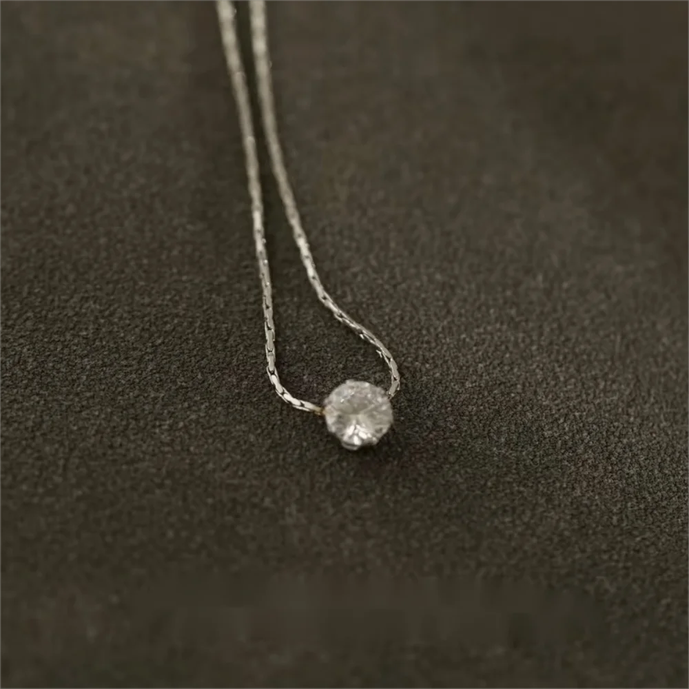 Gold Plated Minimalist Zircon Pendant Necklace – Anti-Tarnish Stainless Steel