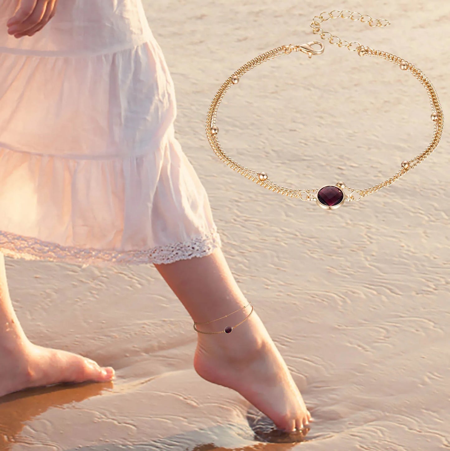 Boho Beach Anklet Set for Women