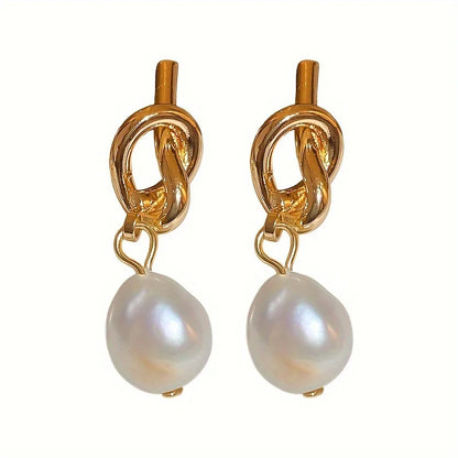 Vintage-Inspired French Knotted Pearl Drop Earrings – Elegant Wedding & Everyday Jewelry