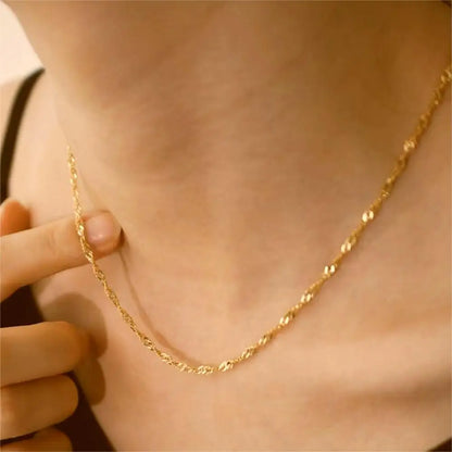 Gold Plated Minimalist Zircon Pendant Necklace – Anti-Tarnish Stainless Steel