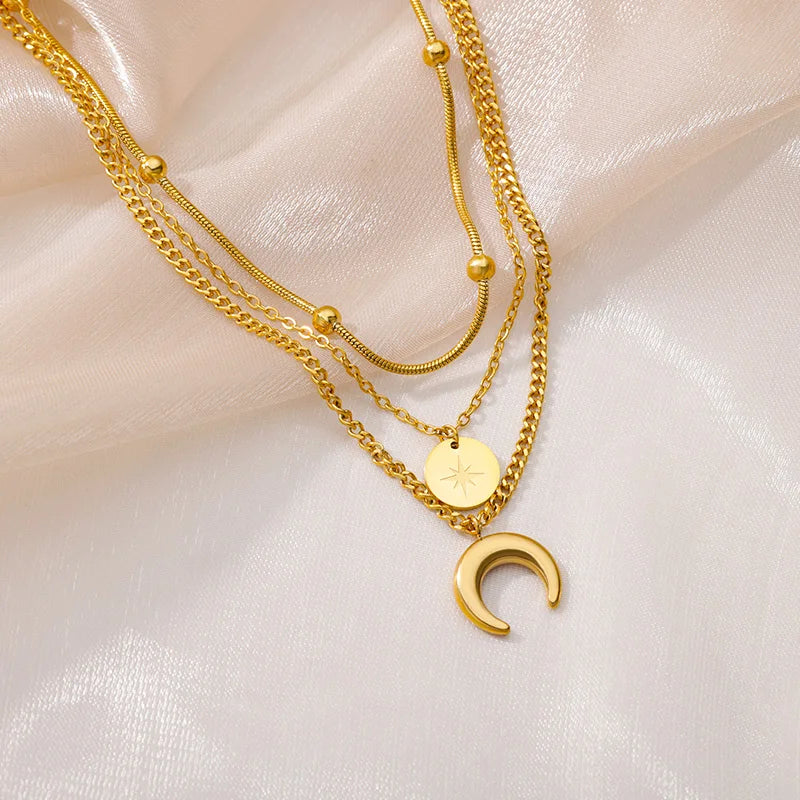 Gold Heart Multilayer Necklace