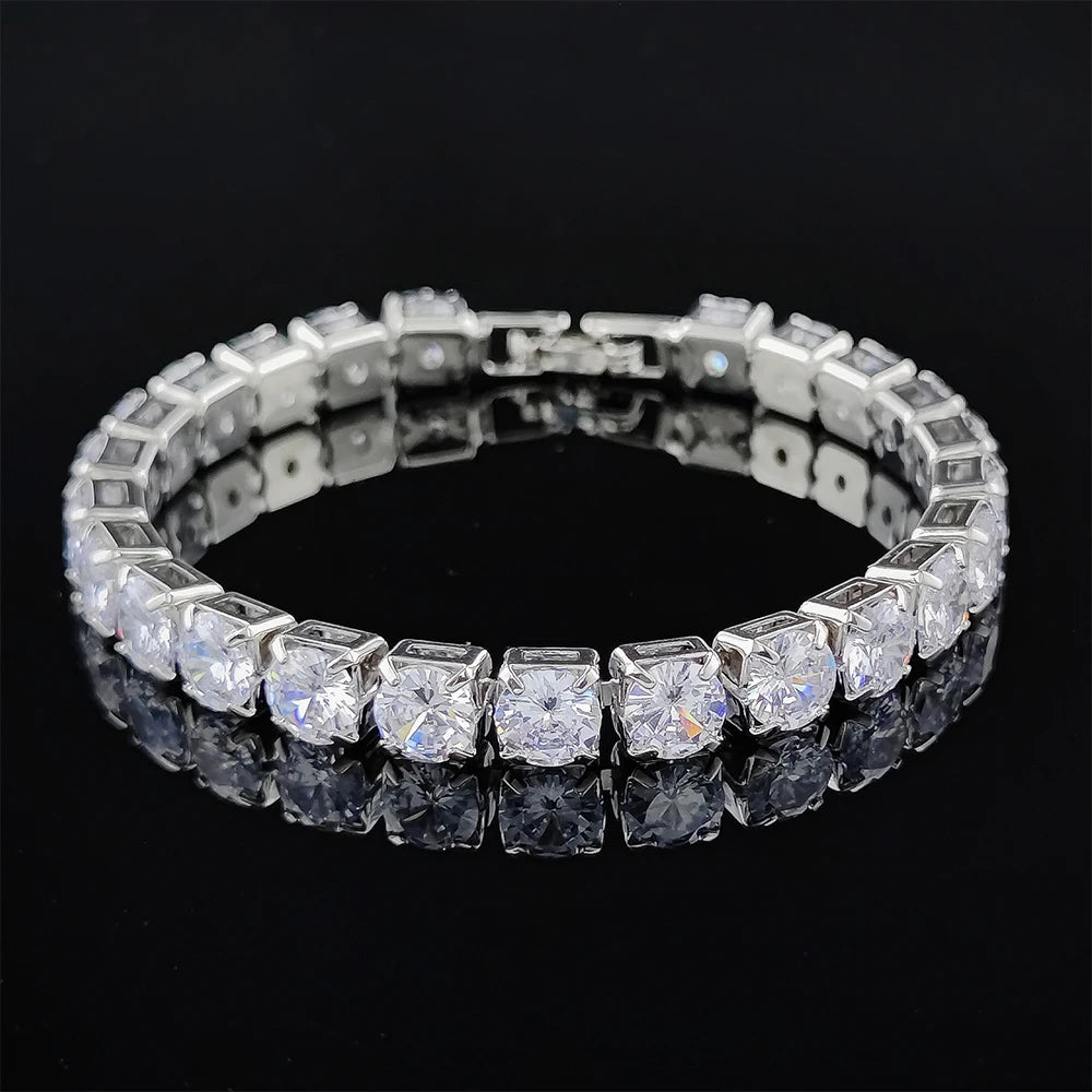 Classic Silver Tennis Bracelet – Cubic Zirconia Crystals for Women & Men