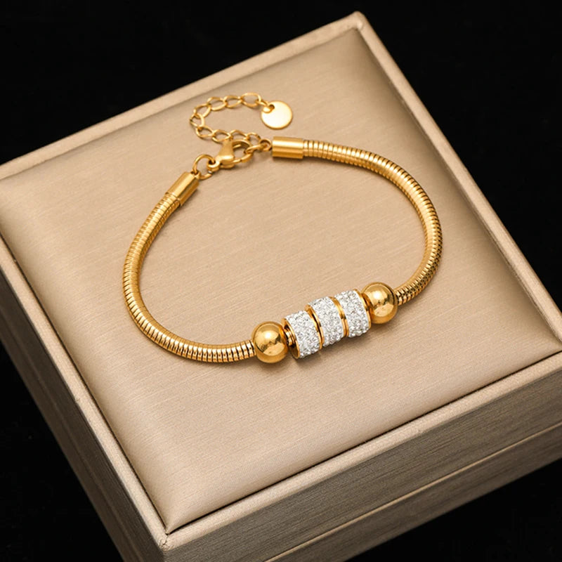 Classic Twisted Bangle Bracelet – 316L Stainless Steel & 18K Gold Plated