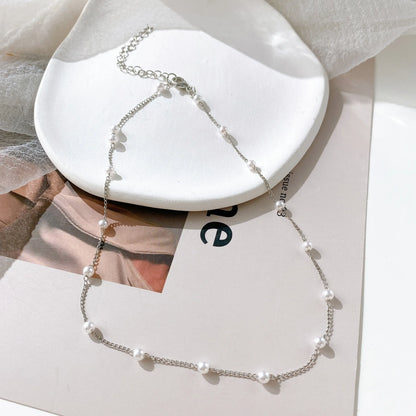 Elegant Pearl & Heart Pendant Double-Layer Necklace