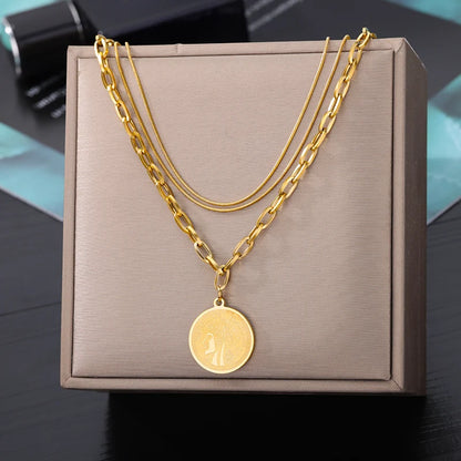 Gold Heart Multilayer Necklace