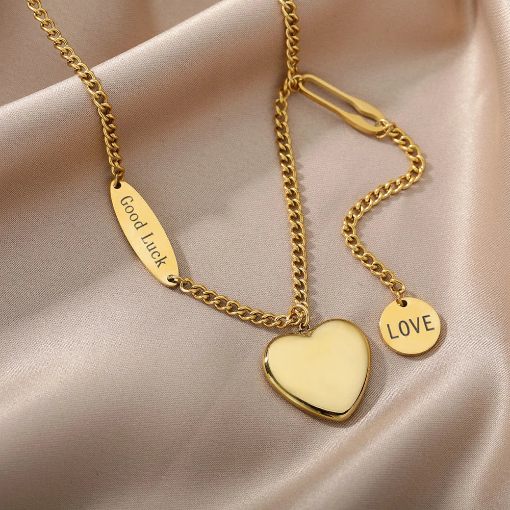 Gold Heart Multilayer Necklace