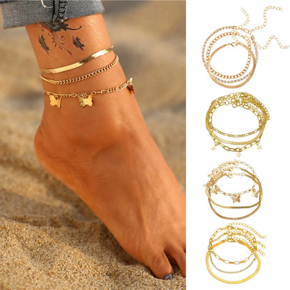 Minimalist Moon & Star Anklet for Women