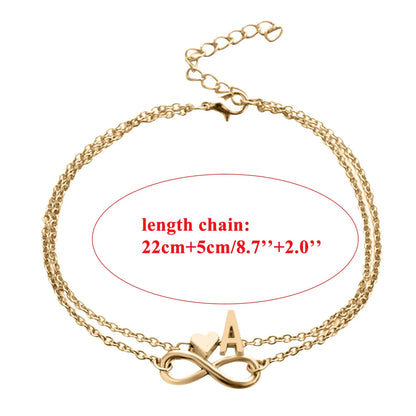 Personalized Heart Initials Anklet