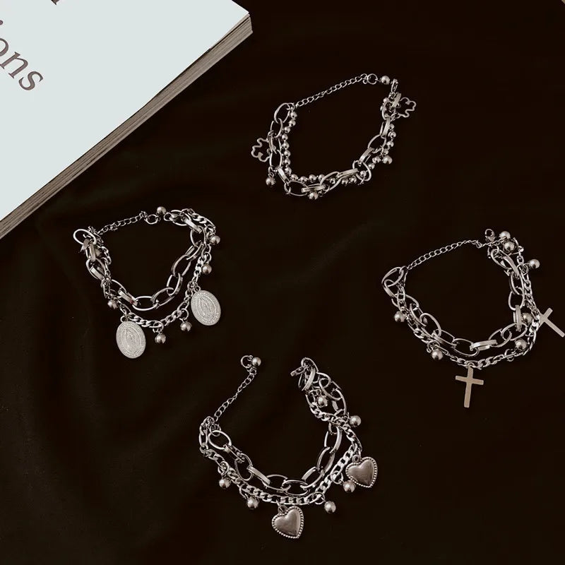 Elegant Pearl Heart Bracelet Set – Timeless Beauty & Grace