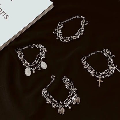 Elegant Pearl Heart Bracelet Set – Timeless Beauty & Grace