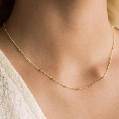 Gold Plated Minimalist Zircon Pendant Necklace – Anti-Tarnish Stainless Steel