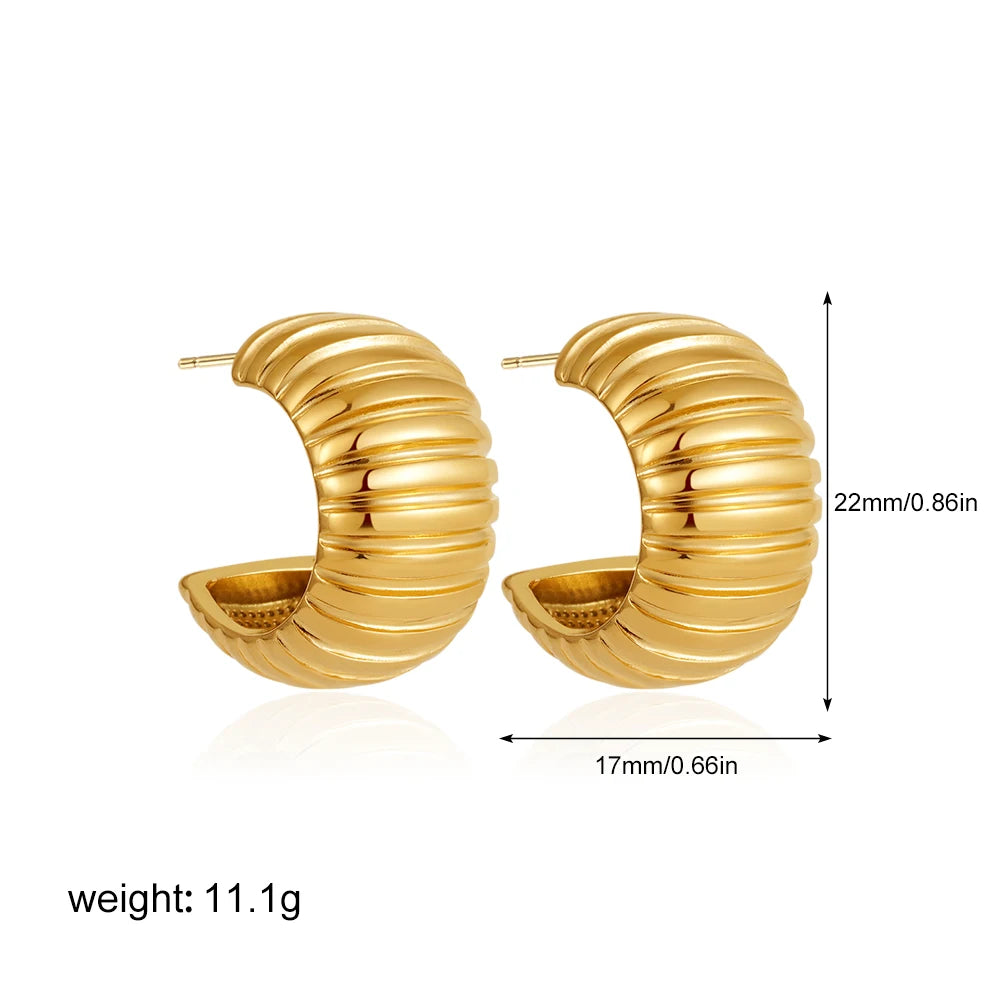 Geometric Gold & Silver Bilayer Stud Earrings – Irregular Metal Texture for Women