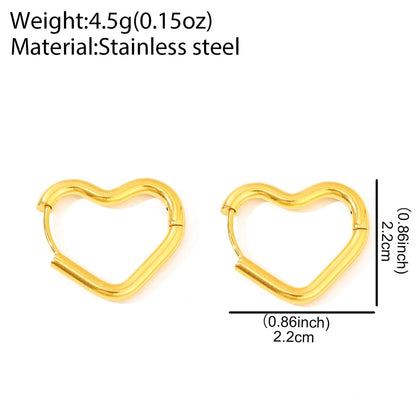 Exquisite Heart Hollow Stud Earrings – Elegant Stainless Steel Jewelry for Women