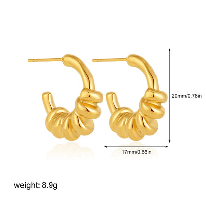 Geometric Gold & Silver Bilayer Stud Earrings – Irregular Metal Texture for Women