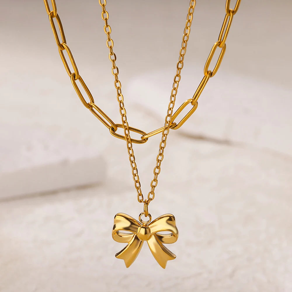 Gold Heart Multilayer Necklace