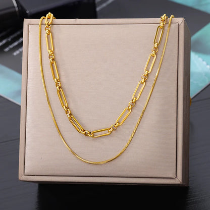 Gold Heart Multilayer Necklace