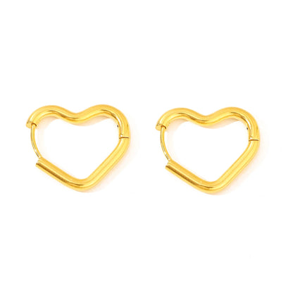 Exquisite Heart Hollow Stud Earrings – Elegant Stainless Steel Jewelry for Women