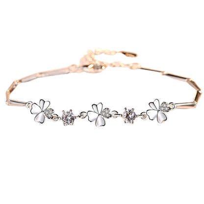 Crystal Four-Leaf Clover Bracelet – A Symbol of Luck & Elegance