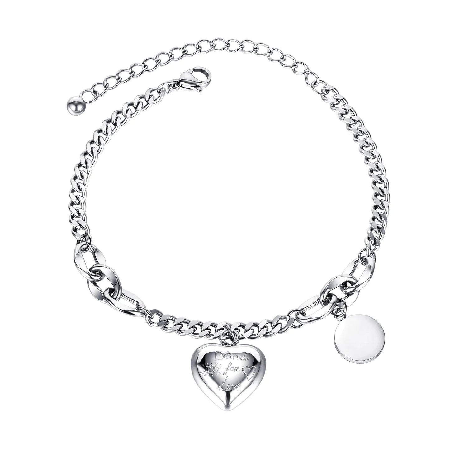 Dainty Heart Link Bracelet – Chic & Stylish