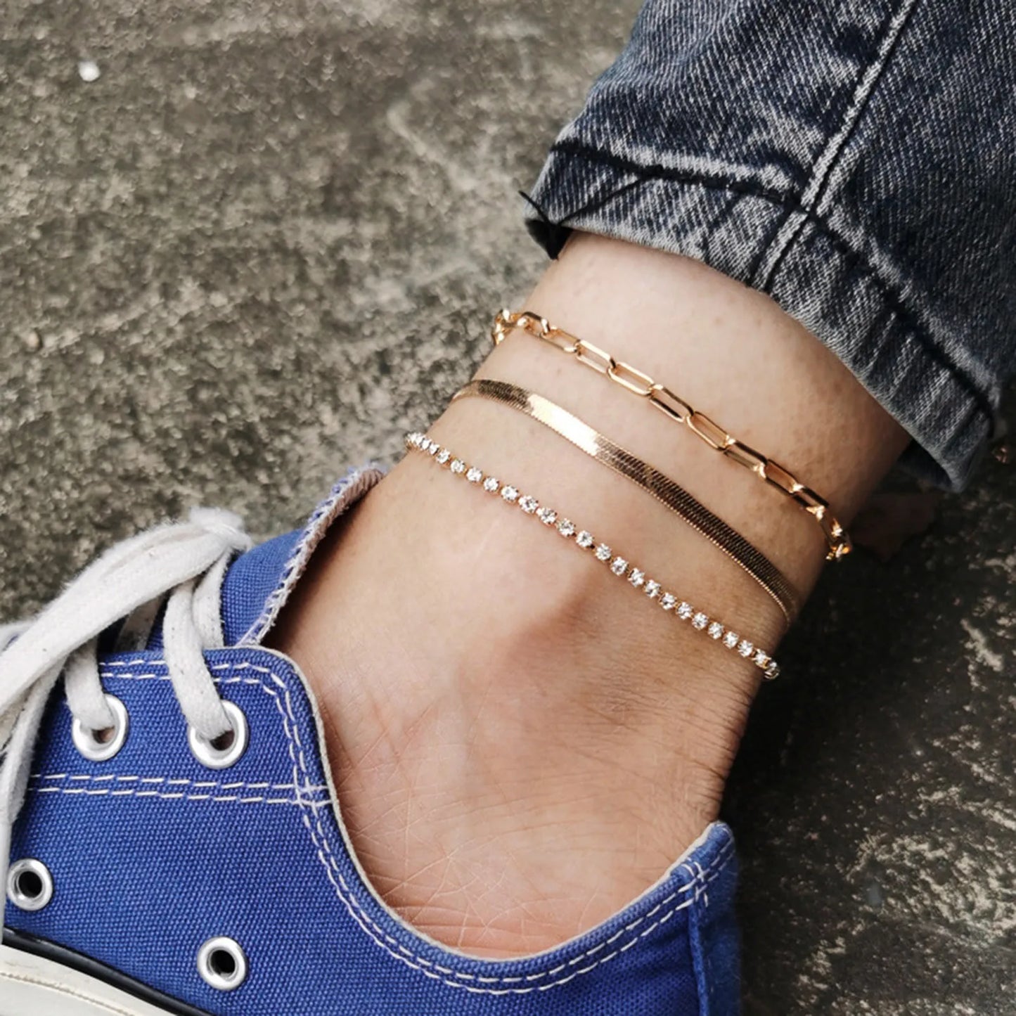 Minimalist Moon & Star Anklet for Women