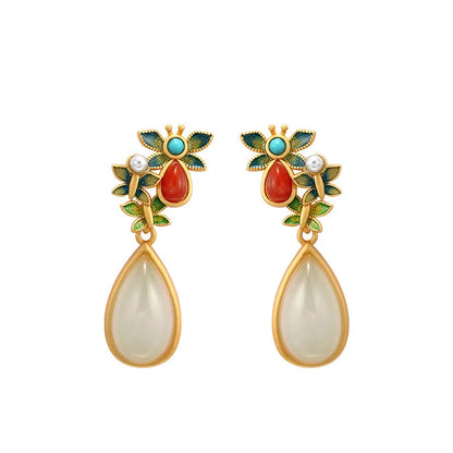 Elegant Water Drop Earrings – Natural Stone Dangle for Wedding & Parties