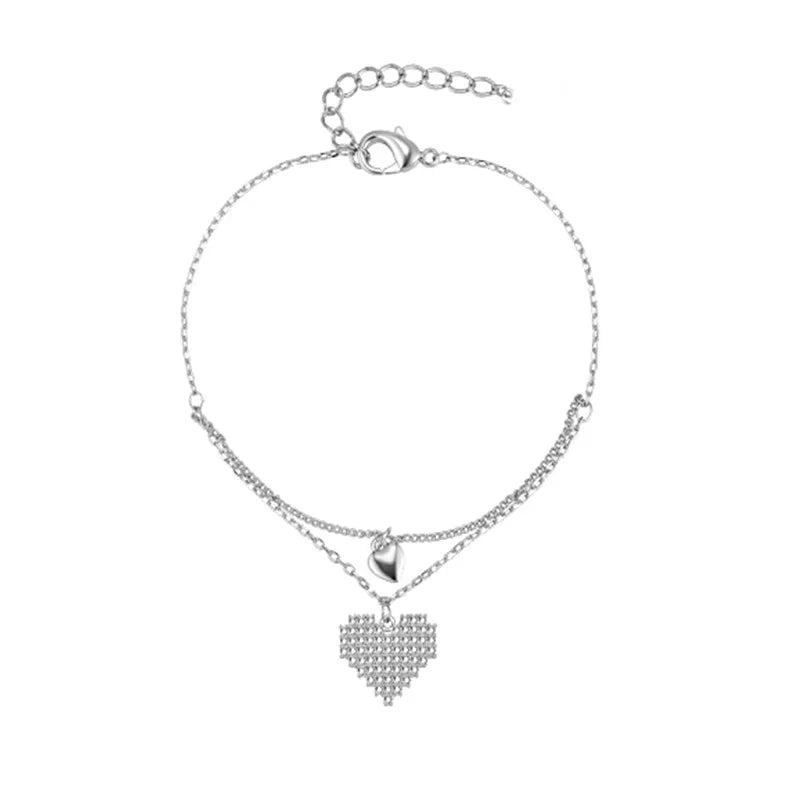 Elegant Pearl Heart Bracelet Set – Timeless Beauty & Grace