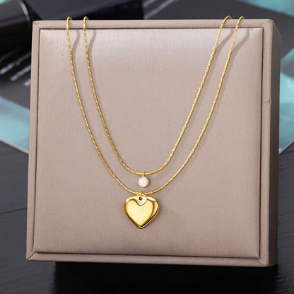 Gold Heart Multilayer Necklace