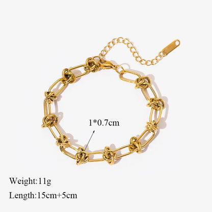 Classic Twisted Bangle Bracelet – 316L Stainless Steel & 18K Gold Plated