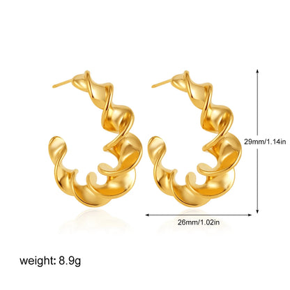 Geometric Gold & Silver Bilayer Stud Earrings – Irregular Metal Texture for Women