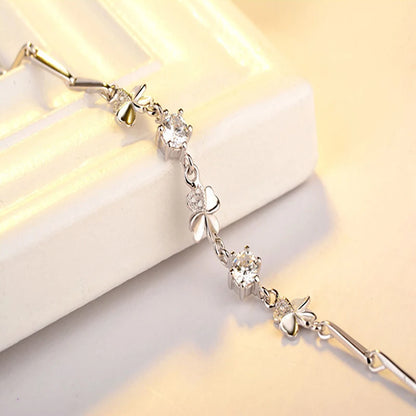 Crystal Four-Leaf Clover Bracelet – A Symbol of Luck & Elegance