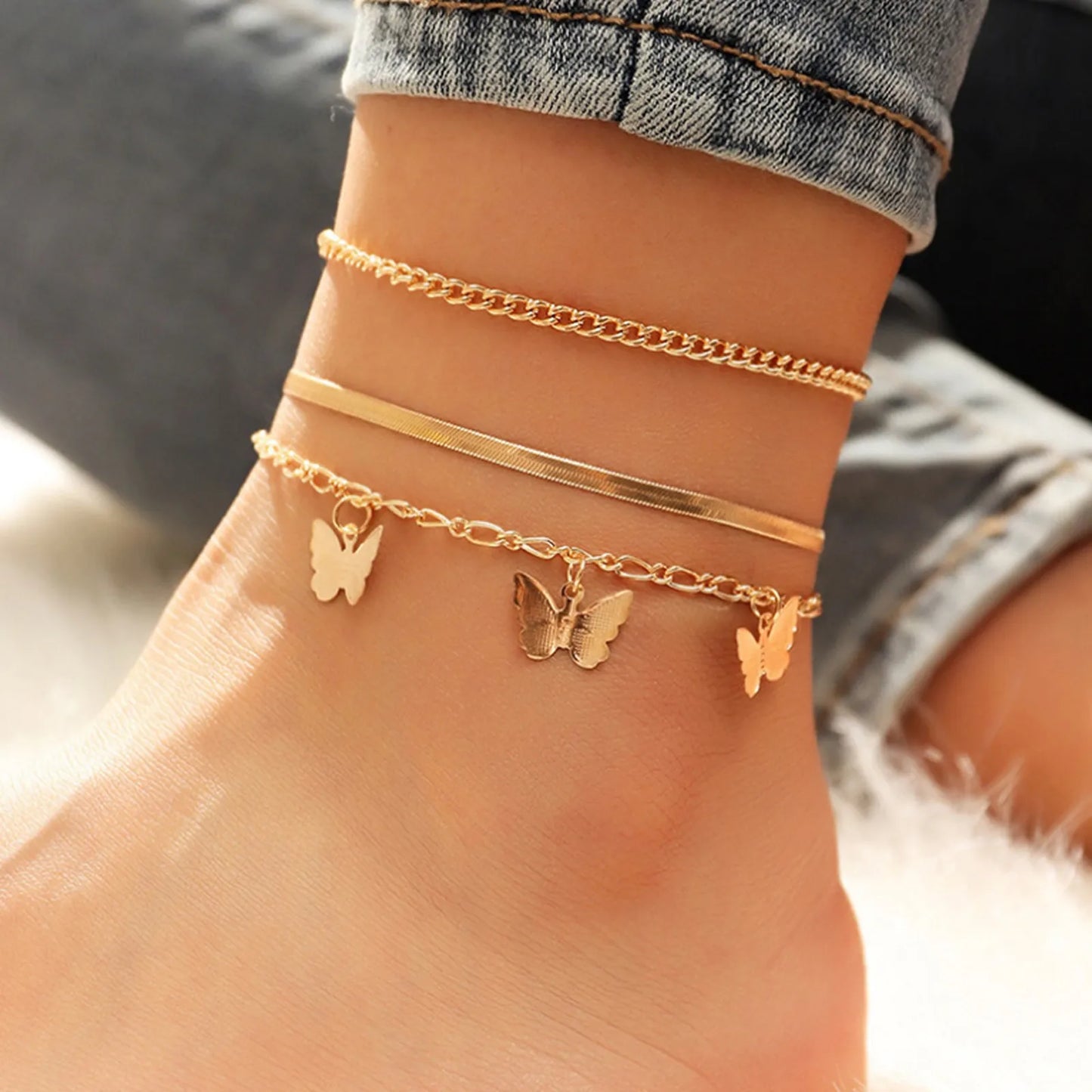 Minimalist Moon & Star Anklet for Women