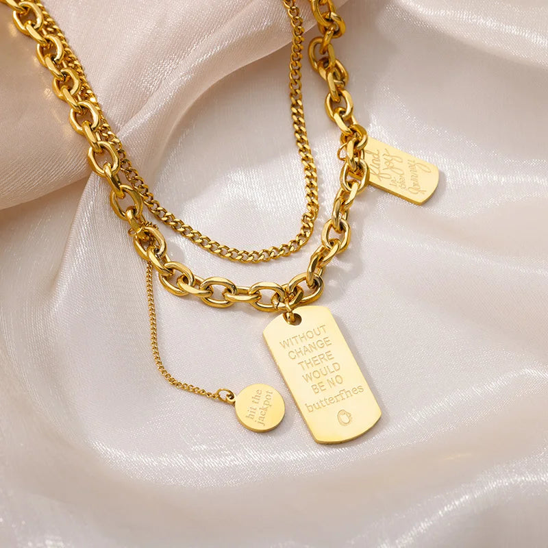 Gold Heart Multilayer Necklace