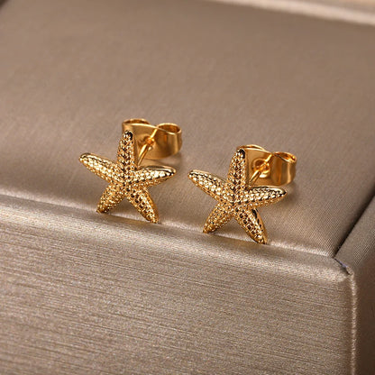 Cute Starfish Stud Earrings – Fashionable Jewelry for Women, Ideal Gift for Best Friends