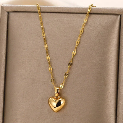 Gold Heart Multilayer Necklace