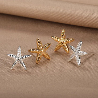 Cute Starfish Stud Earrings – Fashionable Jewelry for Women, Ideal Gift for Best Friends