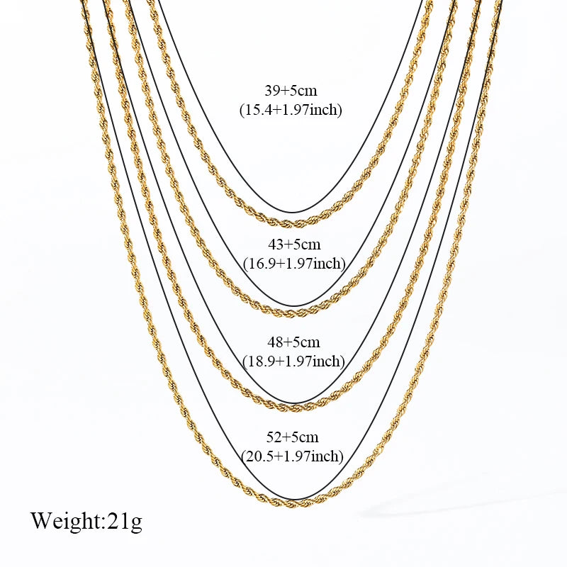 316L Stainless Steel Chain Necklace – Waterproof, Durable & Stylish