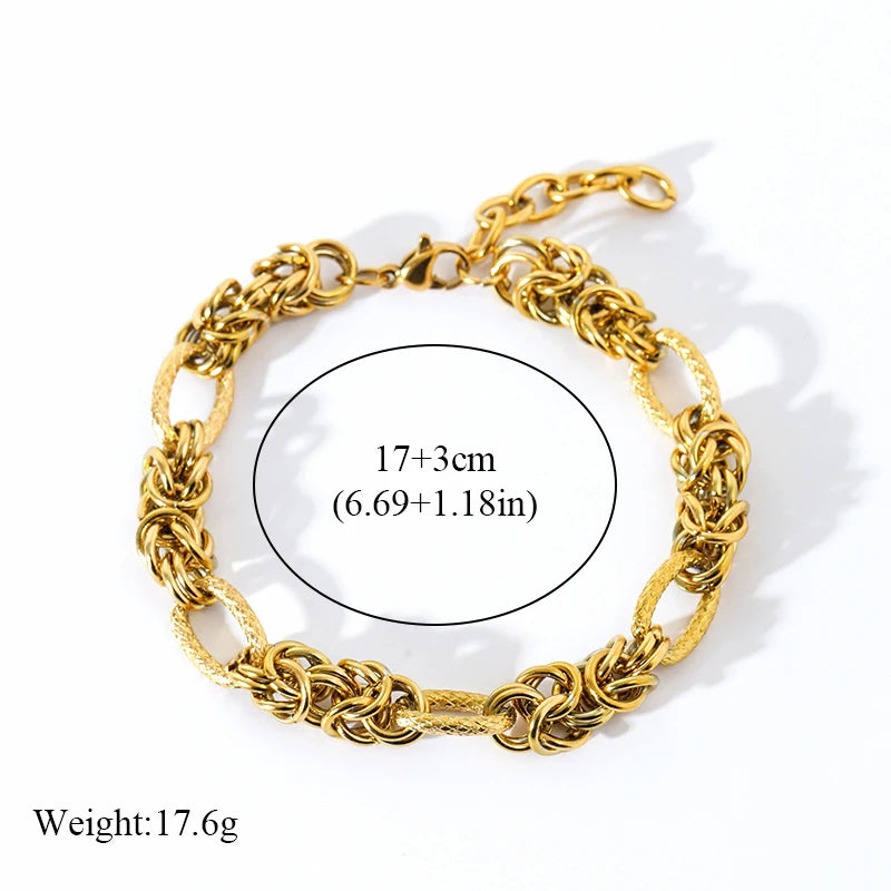 Classic Twisted Bangle Bracelet – 316L Stainless Steel & 18K Gold Plated