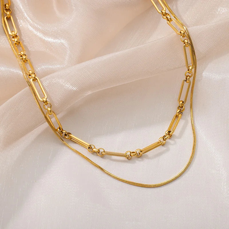 Gold Heart Multilayer Necklace