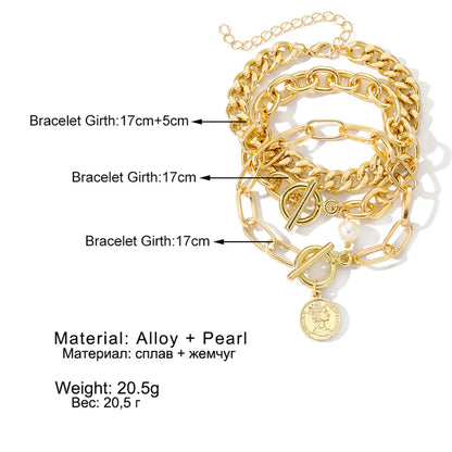 Elegant Pearl Heart Bracelet Set – Timeless Beauty & Grace