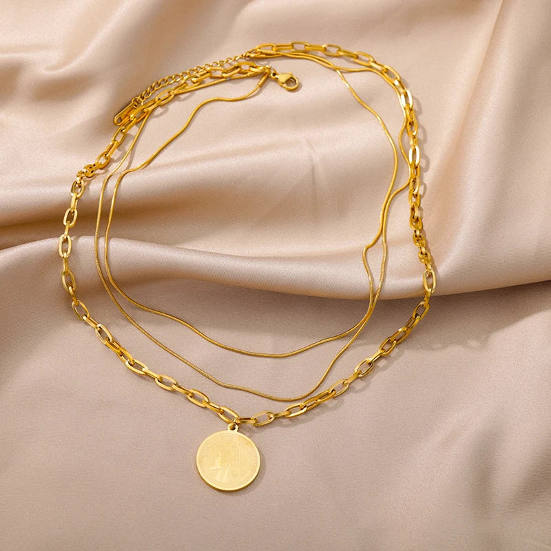 Gold Heart Multilayer Necklace