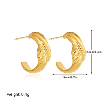 Geometric Gold & Silver Bilayer Stud Earrings – Irregular Metal Texture for Women