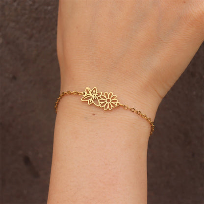 Engraved Birth Month Flower Bracelet – Thoughtful Keepsake for Loved Ones