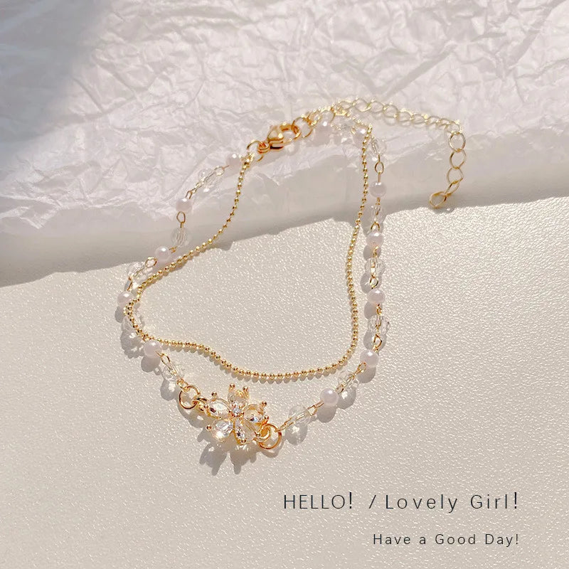 Elegant Pearl Heart Bracelet Set – Timeless Beauty & Grace